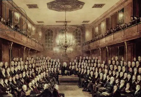 English school (19th century): Sesión de la Cámara de los Comunes
