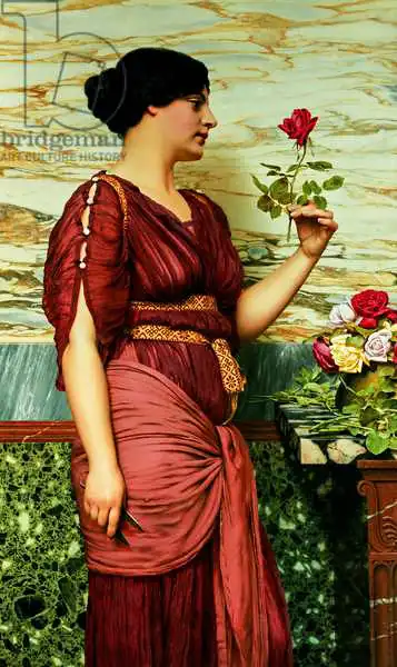 Godward, John William: Une rose rouge et rouge