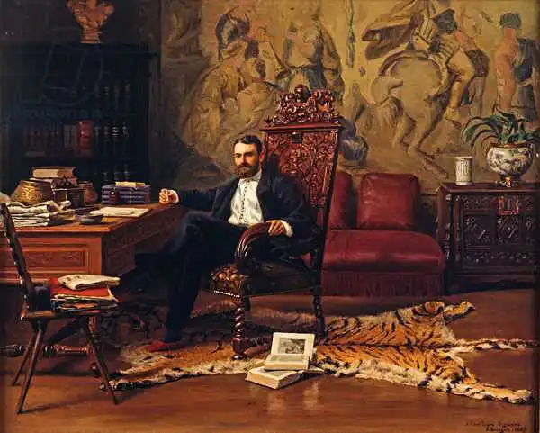 Bourgain, Gustave: Louis Signorino seated in his study