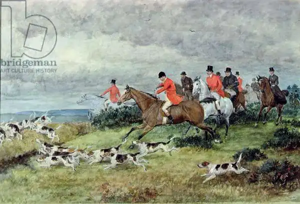 Caldecott, Randolph: Fox Hunting à Surrey, 19e siècle