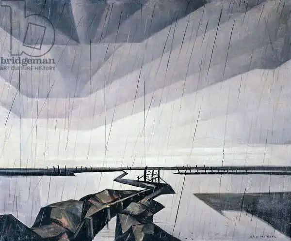Nevinson, Christopher Richard Wynne: Flooded trench on the Yser