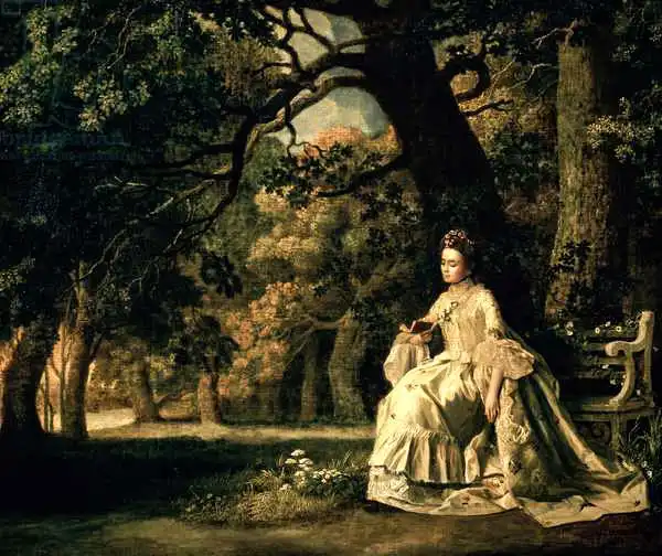 George Stubbs Lady reading in a Park c.1768 70 Portraits