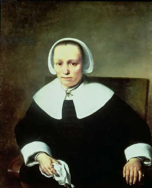 Bol, Ferdinand: Portrait of a Lady with White Collar and Cuffs