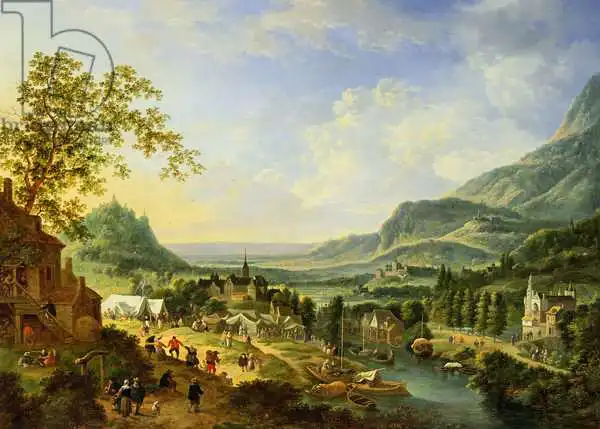 Griffier, Jan, the elder: A Village Fete in the Rhine Valley