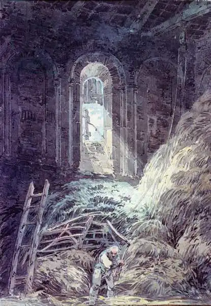 Turner, William: A Barn, Interior of the Ruined Refectory of St. Martin