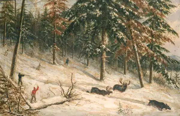 Krieghoff, Cornelius: Hunting Moose