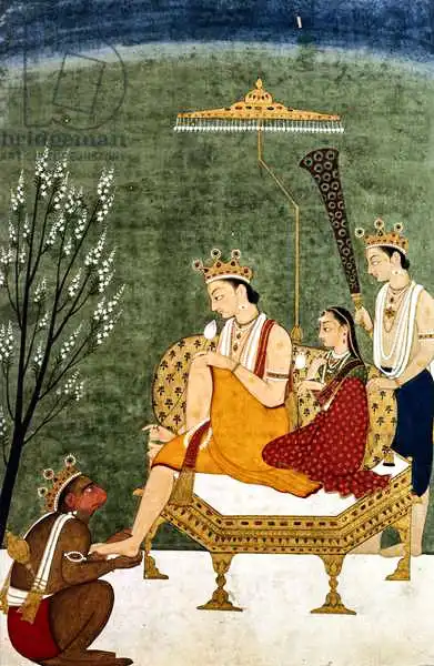 Indian school: Septième incarnation de Vishnu en tant que Rama-Chandra: Rama et Sita se sont réunis