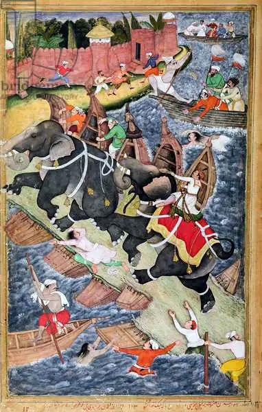 Basawan and Chatai: Akbar tames the Savage Elephant, Hawa i
