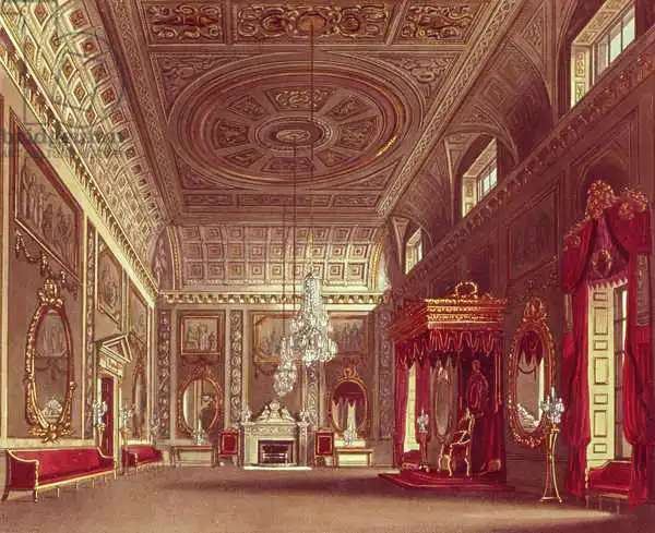 Pyne, William Henry: The Saloon, Buckingham Palace from Pyne