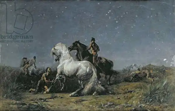 Delacroix, Eugene: The Horse Thieves, 19th century