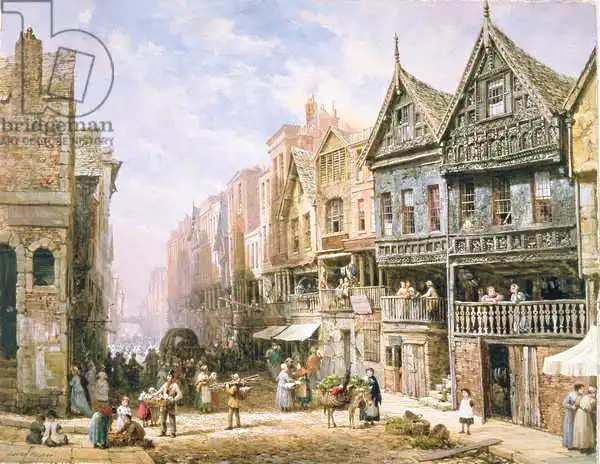 Rayner, Louise Ingram: Watergate Street, en regardant vers Eastgate, Chester