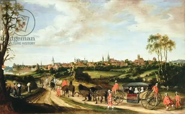 Borch, Gerard: Dutch Envoy Adriaan Pauw arriving at Munster