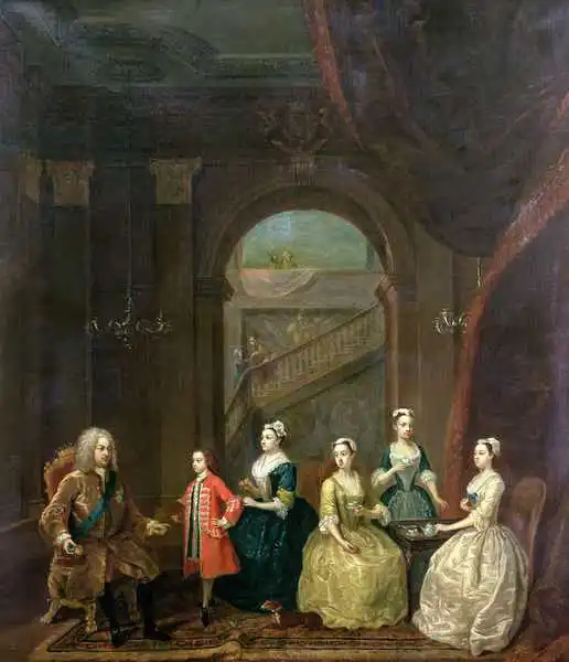 Hamilton, Gawen: Thomas Wentworth, (1672-1739) Earl of Strafford, and his family