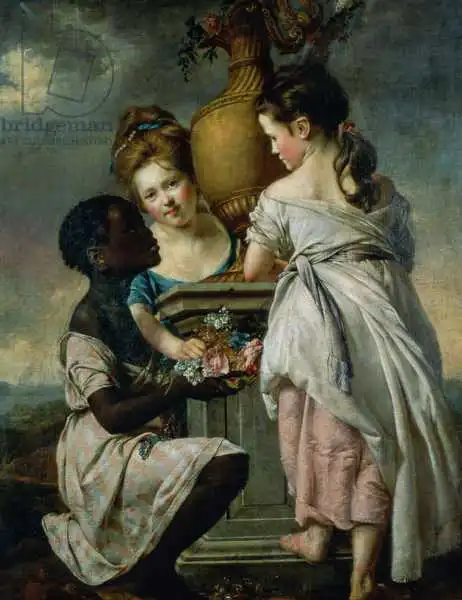 Wright, Joseph: Conversation between Girls, or Two Girls with their Black Servant