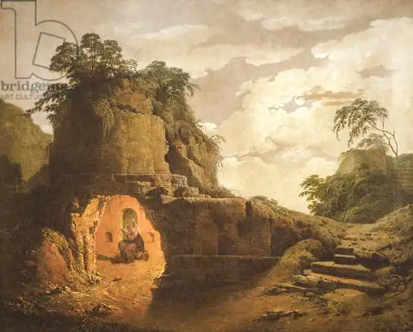 Wright, Joseph: Virgil Tomb, with the Figure of Silius Italicus