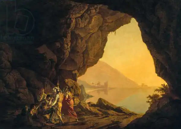 Wright, Joseph: Grotto in the Kingdom of Naples, with Banditti
