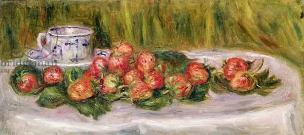 Renoir, Auguste: Still Life of Strawberries and a Tea-cup