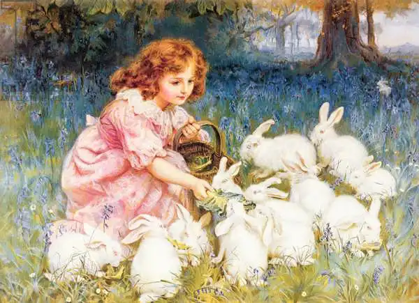 Morgan, Frederick: Feeding the Rabbits