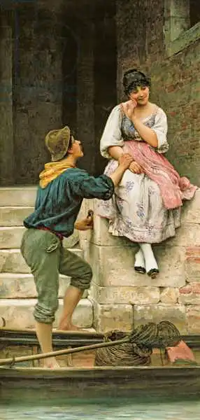 Blaas, Eugen von: La courtification du pêcheur, de The Pears Annual, Christmas