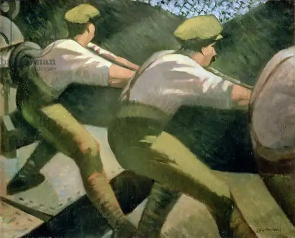Nevinson, Christopher Richard Wynne: Loading a Gun in the Trenches