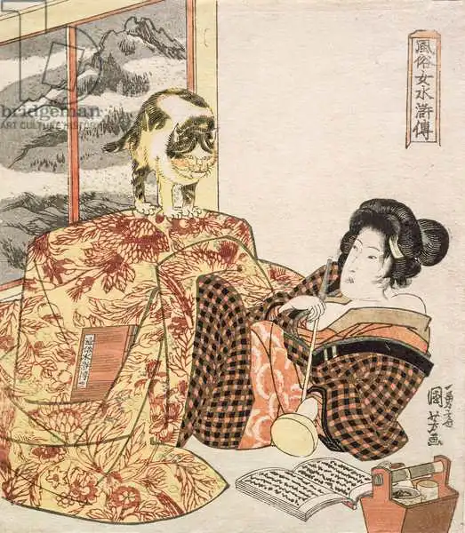 Kuniyoshi, Utagawa: Brazier (Kotatsu) from the series 108 Designs of Customs of Women Likened to the Suikoden