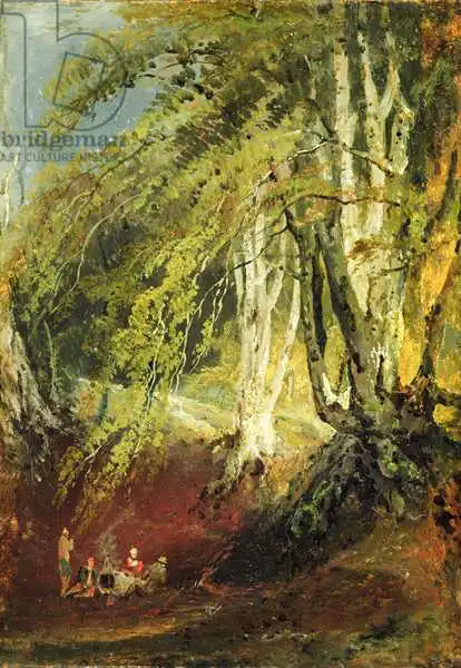 Turner, William: A Beech Wood with Gypsies Seated Round a Campfire, c.1799-1801