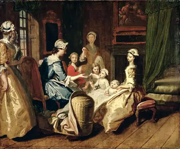 Highmore, Joseph: Pamela raconte un conte de pépinière, de «Pamela: ou Virtue récompensé» par Samuel Richardson (1689-1761) publié 1740