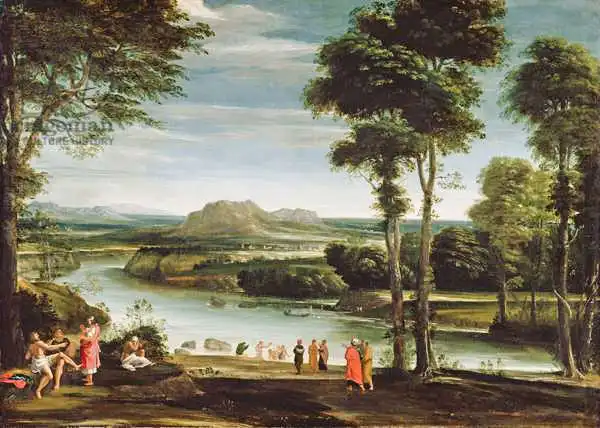Domenichino: Landscape with St. John Baptising
