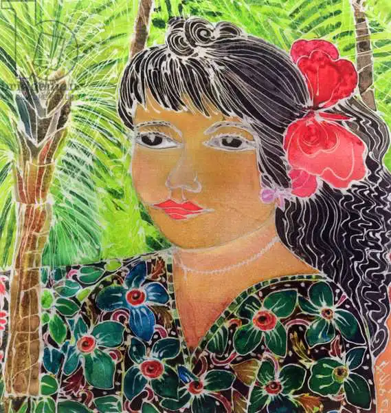 Simon, Hilar: Dame mit Hibiskus