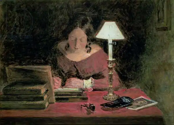 Hunt, William Henry: Girl Writing by Lamplight