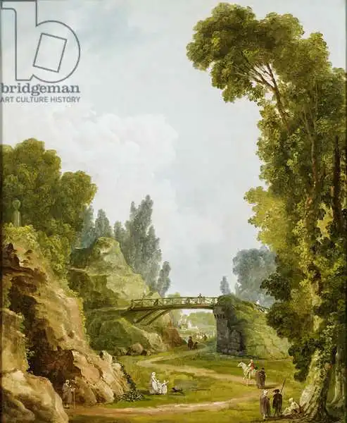Robert, Hubert: Rustic Bridge, ChActeau de MA?rA?ville, France