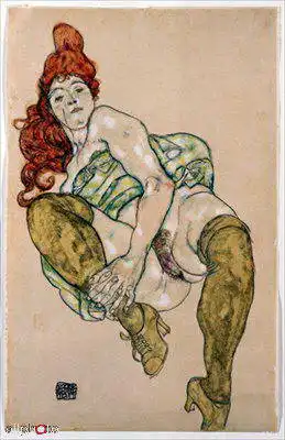 Schiele, Egon: Sedící akt
