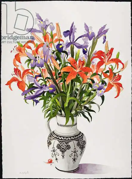 Ryland, Christophe: Fleurs dans une cruche noire et blanche
