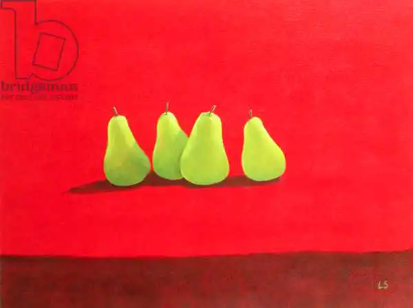Seligman, Lincol: Pears on Red Cloth