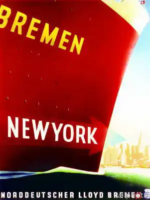 Unknown: New York, affiche publicitaire pour la North German Lloyd Line