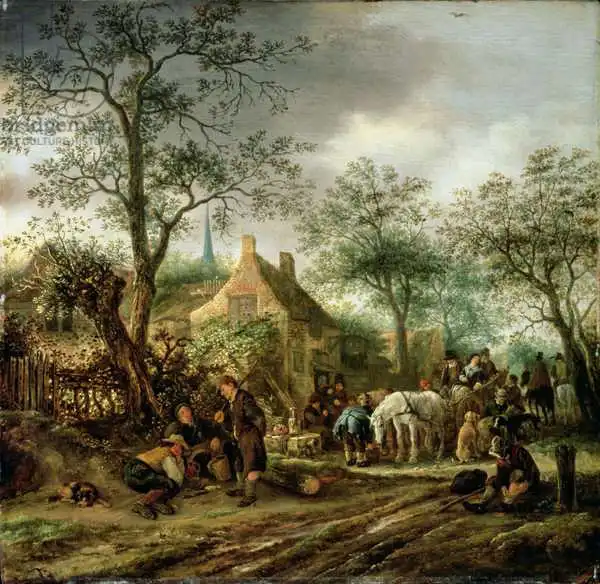 Ostade, Isack van: Travellers at an Inn