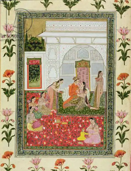 Indian school: Couple avec des préposés et des musiciens, du petit album Clive