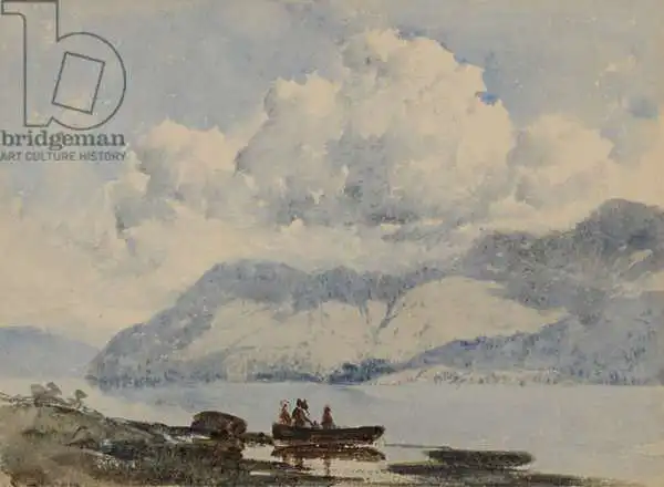 Blacklock, William James: Lake with Boat and Figures