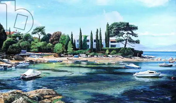 Neal, Trevor: Villa und Boote, südlich Frankreichs