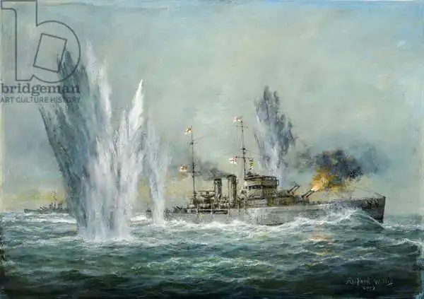 Willis, Richar: HMS Exeter engaging in the Graf Spree at the Battle of the River Plate