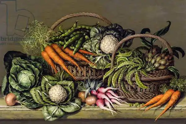 Kleiser, Amelia: Basket of Vegetables and Radishes