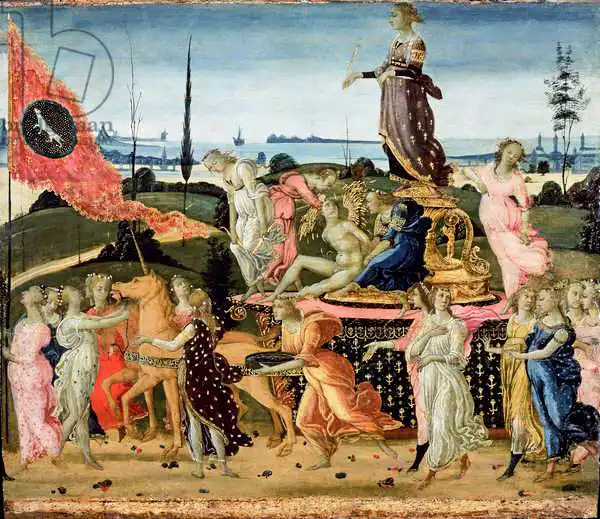 Sellaio, Jacopo del: Triumph of Chastity, inspired by Triumphs by Petrarch (1304-74)