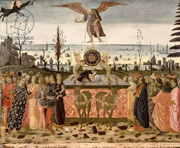 Sellaio, Jacopo del: Triumph of Time, inspired by Triumphs by Petrarch (1304-74)
