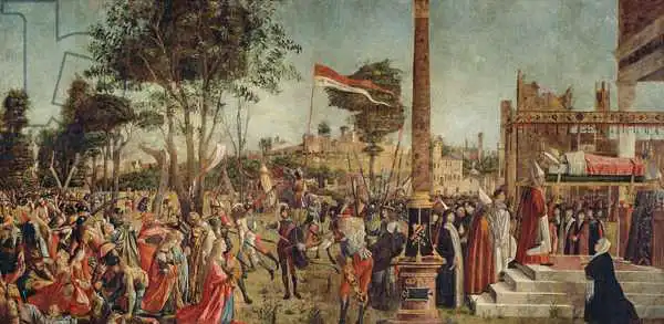 Carpaccio, Vittore: The Martyrdom of the Pilgrims and the Funeral of St. Ursula, from the St. Ursula Cycle, 1490-94