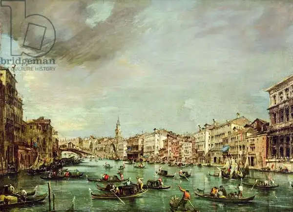 Guardi, Francesco: Grand Canal looking towards Rialto with Palazzo Grimani and Palazzo Manin