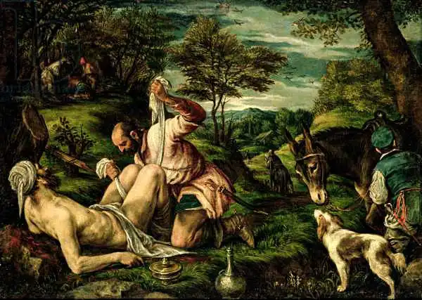 Francesco Bassano The Parable of the Good Samaritan Religious