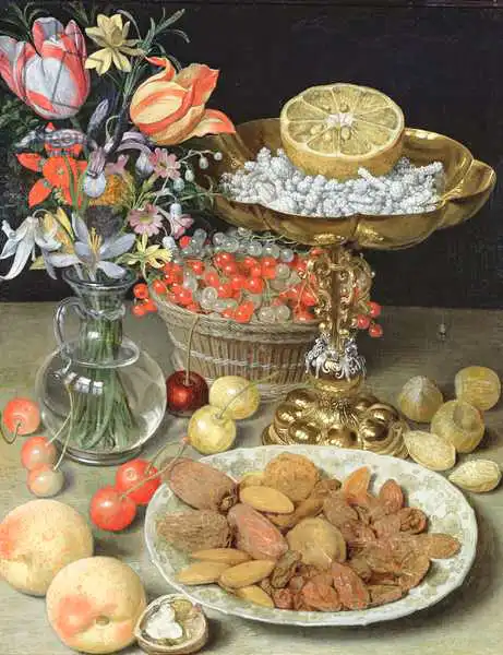 Flegel, Georg: Still life with flowers and dessert
