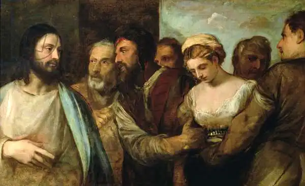 Tizian: Christ and the adulteress, 1512-15