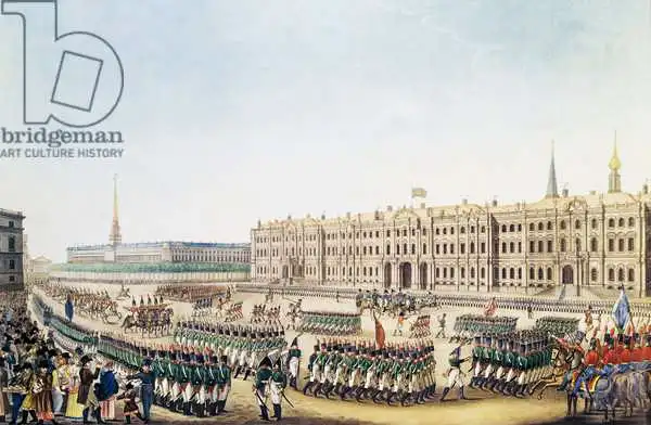 Patersson, Benjamin: Vue du défilé et du palais impérial de St.Petersburg