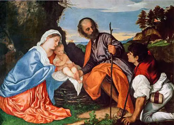 Tizian: The Holy Family and a Shepherd